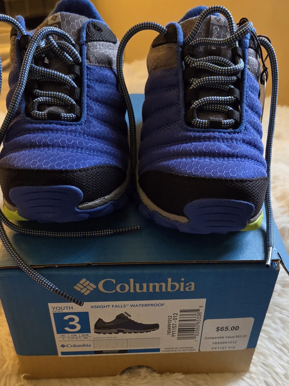 Columbia Kids Blue and Black Waterproof Sneakers